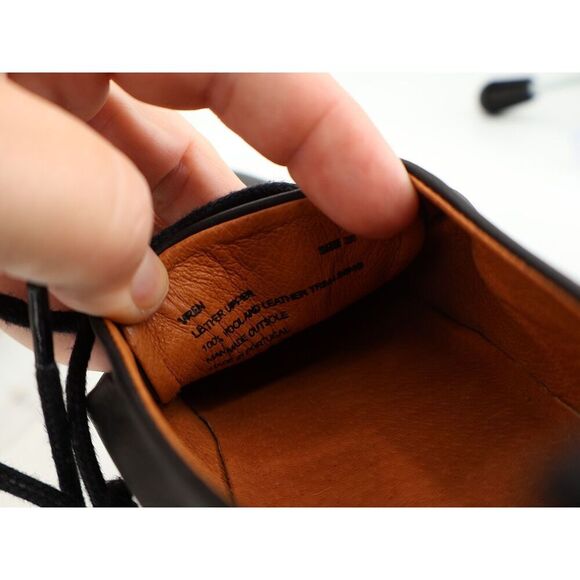 Miz Mooz Wren Loafers Womens 38 7.5 / 8 Black Leather Platform Lug Sole Lace Up - Picture 5 of 11